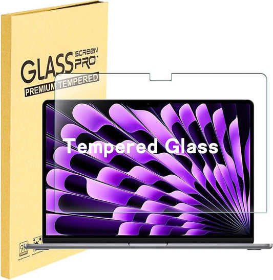 MUBUY-GOL Compatible with MacBook Air 15 inch 2026-2023 Release M5 A3448 M4 A3241 M3 A3114 M2 A2941 With Touch ID, MacBook Air 15.3 Tempered Glass Screen Protector [9H Hardness] [Bubble Free]