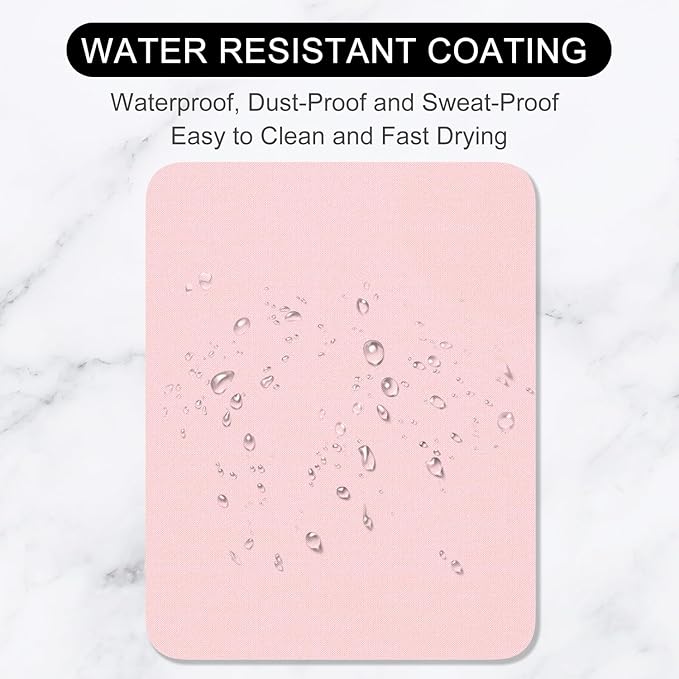 Hsurbtra Mouse Pad, Premium-Textured Square Mousepad 7 x 9 Inch, Thick 3 mm Anti-Slip Waterproof Rubber Pretty Cute Computer Mat for Office Gaming Laptop Women Kids Pink