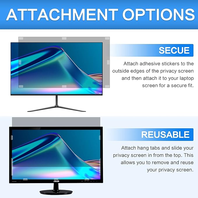 ZOEGAA 29 Inch Computer Privacy Screen Filter for 21:9 Widescreen Monitor 26.5"x11.2" - Computer Screen Privacy Shield and Anti Blue Light Anti Glare Screen Protector
