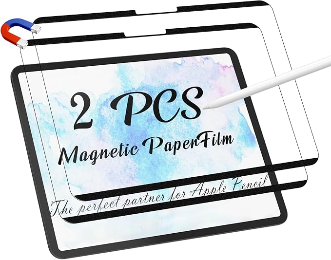 Peslv 2 Pack Magnetic Paperfilm for iPad Pro 11 Inch M4/M5 [2024/2025 5th/6th Gen], Feel Like Writing Drawing On Paper, Matte Removable Anti Glare Fingerprint Screen Protector Blue Light Filter