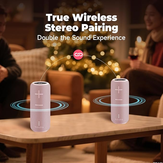 Bluetooth Speaker,30W Portable Wireless Speaker with TWS,IPX7 Waterproof, 8H Playtime, LED Lights,for Pool/Beach/Shower, Birthday Gift, Valentines Day Gifts