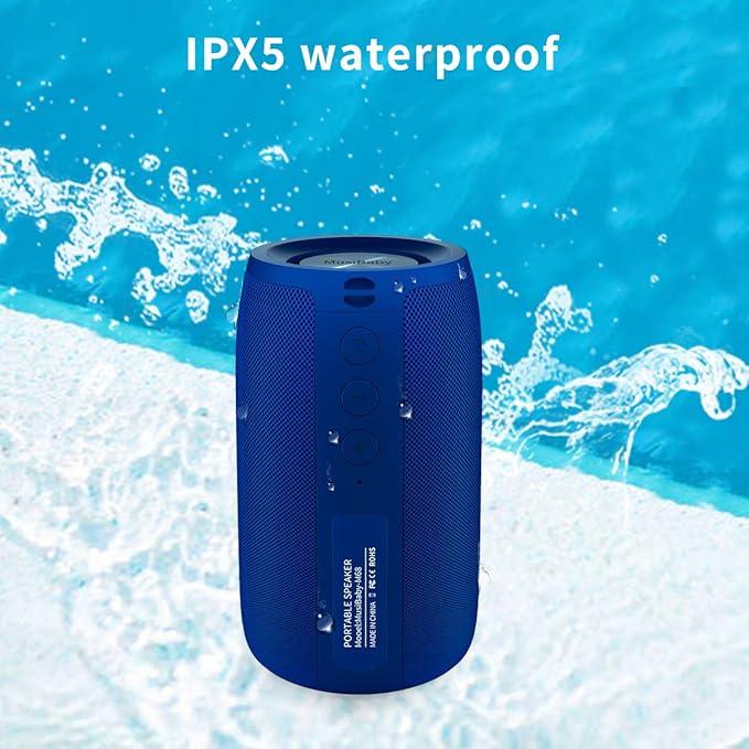 Bluetooth Speaker,MusiBaby Speaker,Outdoor, Portable,Waterproof, Speakers Bluetooth Wireless,Dual Pairing, Bluetooth 5.0,Loud Stereo,Booming Bass,1500 Mins Playtime for Home&Party Speaker Gifts(Blue)