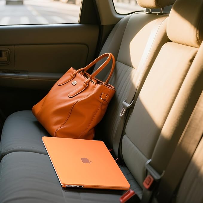 EooCoo Case Compatible with MacBook Air 13 inch M5 2026-2022 Release M4 M3 M2 A3449 A3240 A3113 A2681, Hard Shell&Keyboard Skin Cover&Screen Protector for Mac Air 13.6 inch, Matte Orange