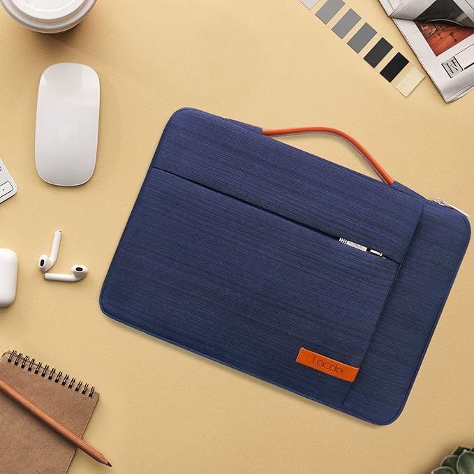Lacdo 360° Protective Laptop Sleeve Case for 16 inch MacBook Pro M5 Pro/Max A3428 A3429 (2026), M4/M3/M2/M1 A3403 A3186 A2991 A2780 A2485 A2141, 15 inch Surface Laptop 7/6/5/4/3 Computer Bag, Blue
