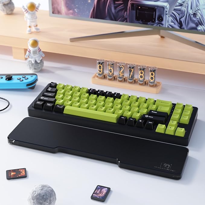 SELORSS Acrylic Keyboard Wrist Rest - Compact 60% Keyboard- Mechanical Keyboards Ergonomic Palm Rest for Computer Keyboard,Anti-Slip Base,Wrist Pad for Laptop,Office & Home-Easy Typing (Black)