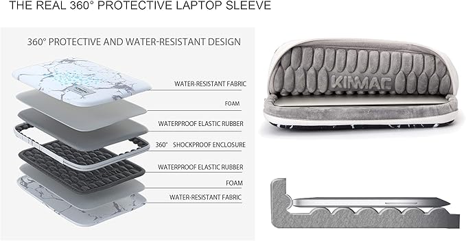 Kinmac 360° Heavy Duty Protective Laptop Sleeve Case Bag Cover with Handle for MacBook Air 13 inch,iPad Pro 13 inch and 13.3 inch HP,Dell,Lenovo,Asus,Acer Laptop (Lavender)
