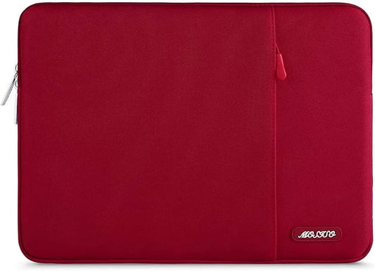 MOSISO Laptop Case 15 inch, 15 inch Laptop Sleeve Compatible with MacBook Air M5 A3448 M4 A3241 M3 A3114 M2 A2941 2026-2023, Dell XPS, Polyester Vertical Computer Sleeve Bag with Pocket, Red