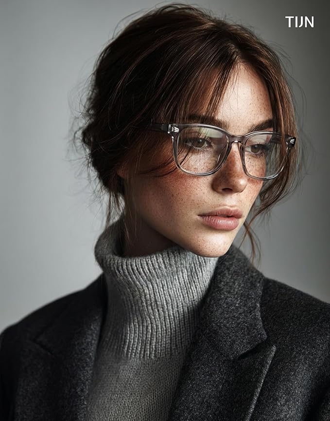 TIJN Blue Light Blocking Glasses for Women Men Square Frame Nerd Eyeglasses Anti Blue Ray Computer Screen Glasses