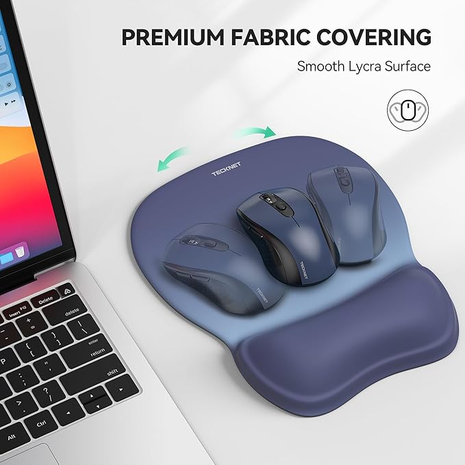 TECKNET Gel Mouse Pad with Wrist Rest, Ergonomic Office Mousepad with Wrist Support - Non-Slip & Smooth Surface Comfortable Desk Accessories Mat for Office, Gaming and Study - Gradient Color