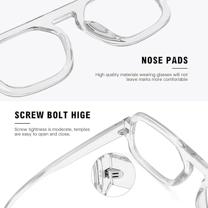 MEETSUN Oversized Retro Square Aviator Computer Blue Light Blocking Glasses for Women Men Fashion Fake Eyeglasses