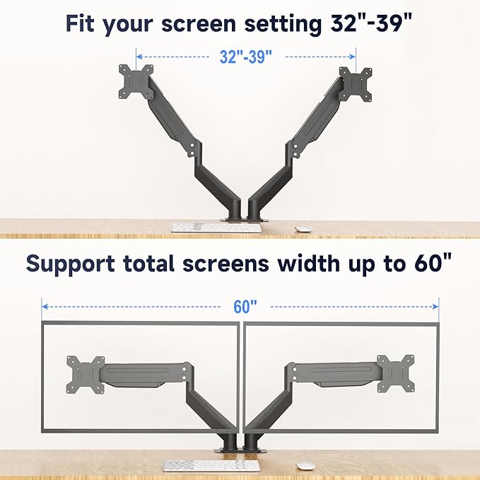 Suptek Monitor Laptop Mount Stand, 2 in 1 Function Dual Monitor Arms Desk Mount for 13"-18" Notebook and 17"-32" Monitor with Laptop Tray,Holds up to 22lbs