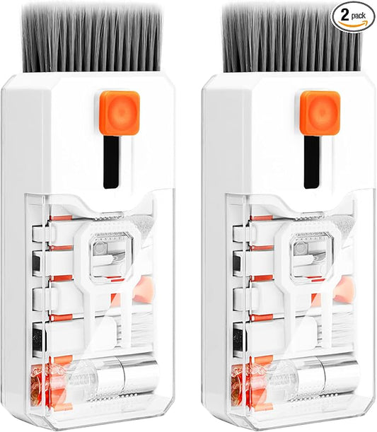 2 Pack Keyboard Cleaner Laptop Cleaning Kit, Computer Screen Cleaning Brush Tool x2, Multi-Function PC Electronic Cleaner Kit Spray x2 for iPad iPhone, Earbuds, Camera Monitor, All-in-one with Patent by Ordilend