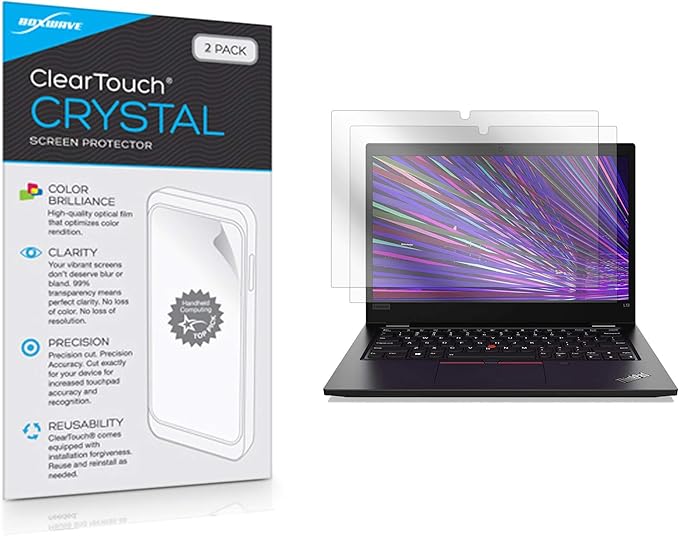 BoxWave Screen Protector Compatible with Lenovo ThinkPad L13 Yoga 2-in-1 Gen 2 (13.3 in) - ClearTouch Crystal (2-Pack), HD Film Skin - Shields from Scratches