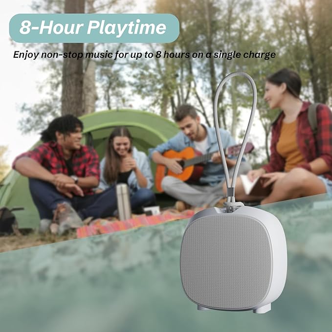 Speaker, Small Portable Bluetooth Wireless IPX5 Waterproof Shower Speaker,Loud Stereo Sound Deep Bass,Dual Pairing, RGB Lights,Long Playtime for Outdoor Party, Great Gift,1PC (White)