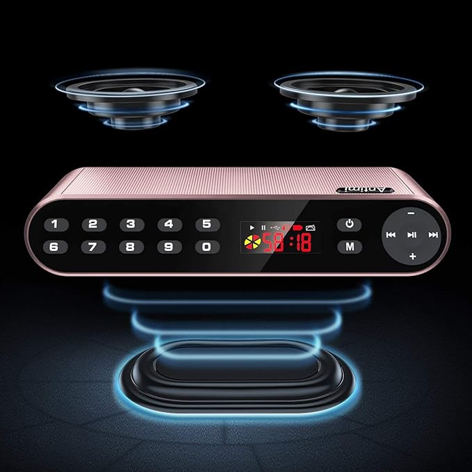 Antimi Bluetooth Speaker,FM Radio Player,MP3 Player Stereo Portable Wireless Speaker Drivers with HD Sound, Built-in Microphone, High Definition Audio and Enhanced Bass(Black) (Pink)