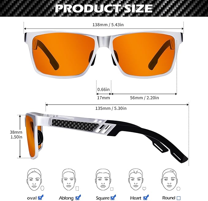 ANYLUV Blue Light Blocking Glasses Men Computer Gaming Glasses Lightweight Al-Mg Metal Anti Eyestrain Eye Protection