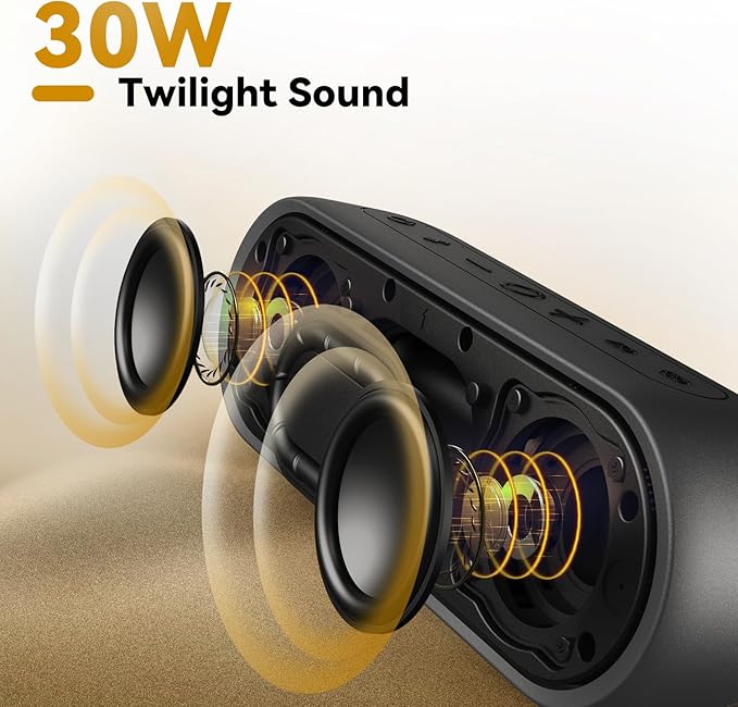 Tribit Portable Bluetooth Speaker XSound Plus 2, Wireless Speaker 30W with XBass, IPX7 Waterproof, 24-Hour Playtime, Stereo Sound, Built-in Mic, Bluetooth 5.3 for Party, Car, Travel