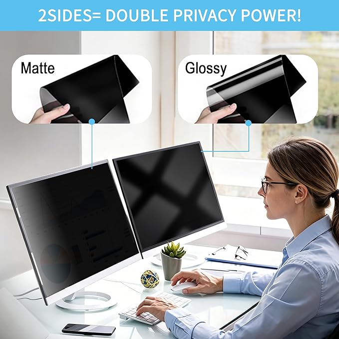 [2 Pack] 25 Inch Privacy Screen for Computer Monitor Blue Light Screen Protector Anti Glare Anti-Scratch Monitor Privacy Shield Screen 25 Inch 16:9 Aspect Ratio