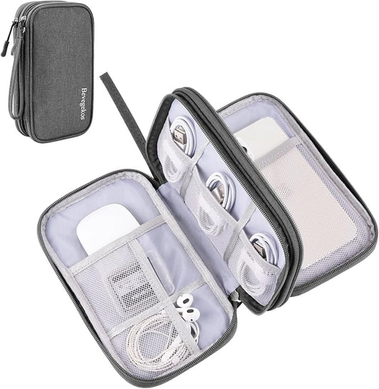 Medium Travel Tech Organizer, Carrying Case Bag for Electronics and Accessories (Dark Grey, Medium)