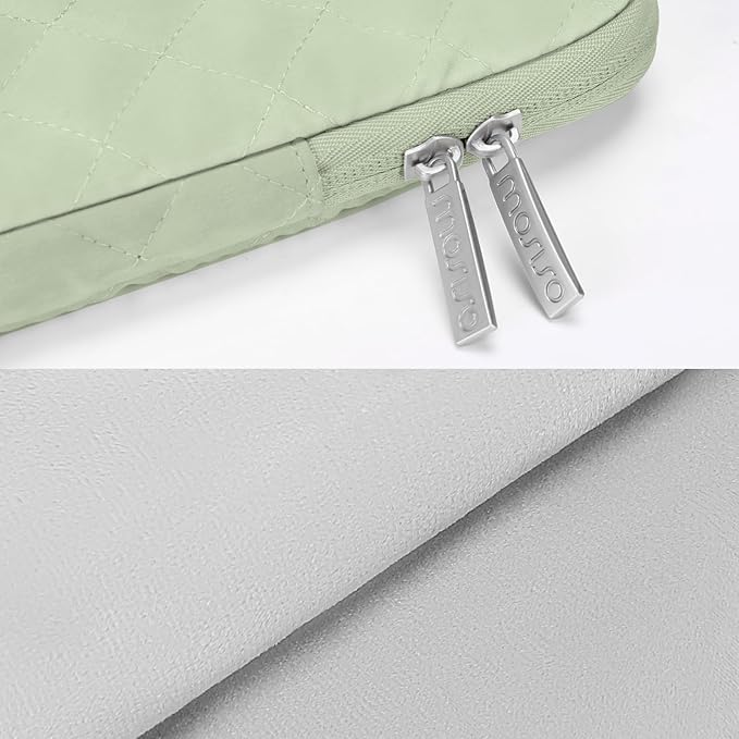 MOSISO Laptop Case 16 inch, 15-15.6 inch Laptop Sleeve Compatible with MacBook Pro 16, HP Dell Acer ASUS Lenovo Notebook, Square Quilted Vertical Computer Bag with Pocket&Small Case, Sage Green