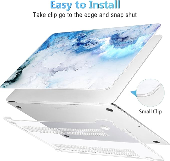Mektron for MacBook Air 13 inch Case A2337 M1 A2179 A1932 with Retina Display & Touch ID Plastic Hard Shell Laptop Case for MacBook Air 13 Cover 2020 2019 2018 Release,Cloud & Lightning