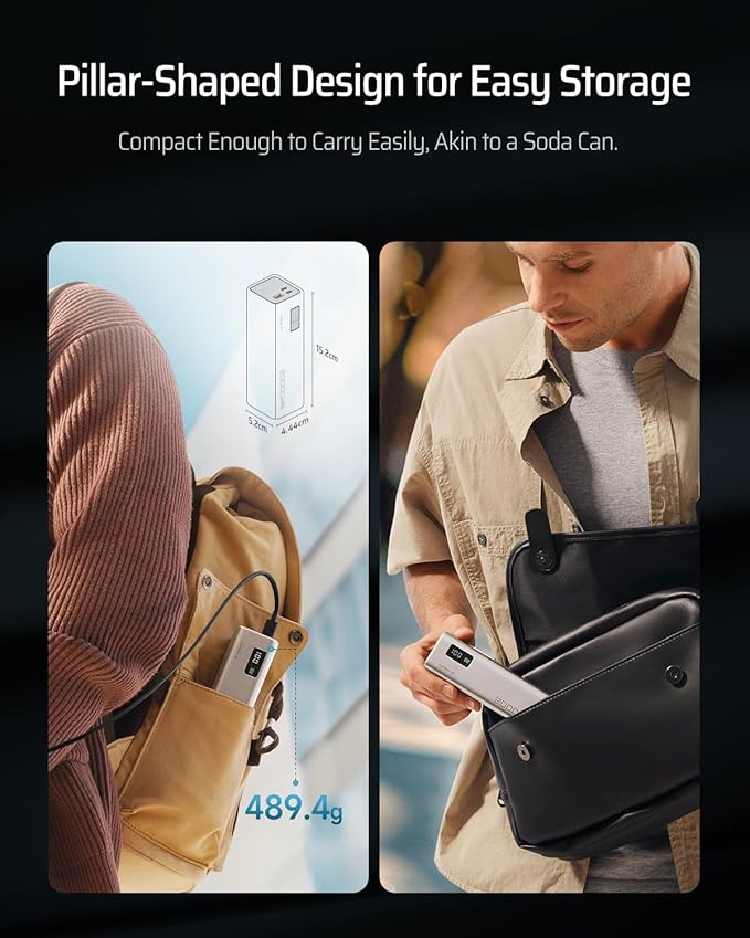 CUKTECH 65W USB C Charger+65W 20000mAh Power Bank Combo, One-Port Compact and Foldable Fast Charger Block, Fast Charging Battery Pack for iPhone 16/15, Samsung Galaxy, Google Pixel, and More