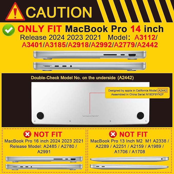 Batianda for MacBook Pro 14 Inch Case 2026-2021 Release M5 M4 M3 M2 M1 Pro/Max, 1.2mm Slim Graphic Hard Shell Cover with Keyboard Cover, Screen Protector 4-in-1 Bundle, Navy Flowers