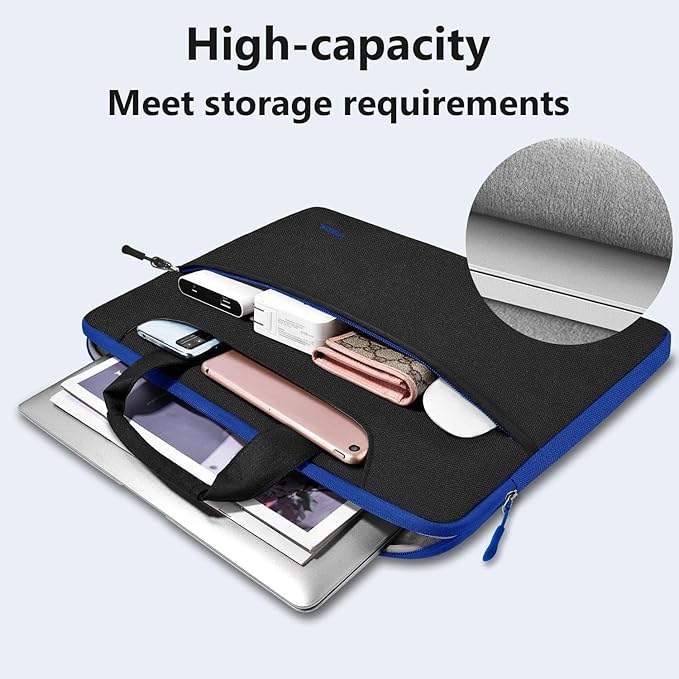 Hseok Laptop Shoulder Bag 15 15.6 16 Inch Briefcase,Compatible MacBook Pro/Neo 16",MacBook Air/Pro 15,XPS 15/16 and most 15.6-16 and Most 15-16 Notebooks,Spill-Resistant Handbag,Black & Blue