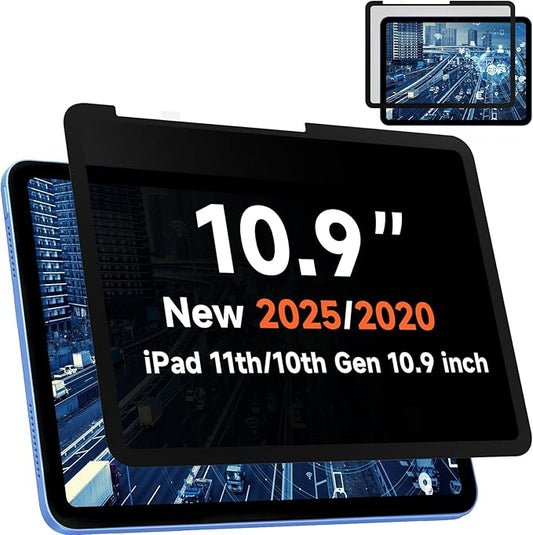 Mamol Upgrade Privacy Screen Protector for iPad 10th generation (2022) / 11th generation (2025), Fully Removable Anti Spy Glare Blue Light Filter, High Sensitive/Bubble Free/Detachable