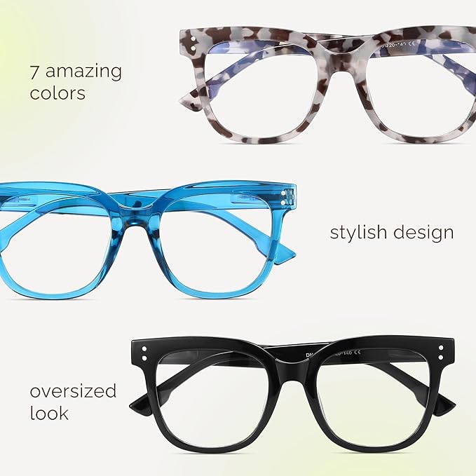 miyya Blue Light Glasses for Women & Men – Oversized UV & Blue Light Blocker Chunky Frames, All-Day Comfort, Stylish Eyewear