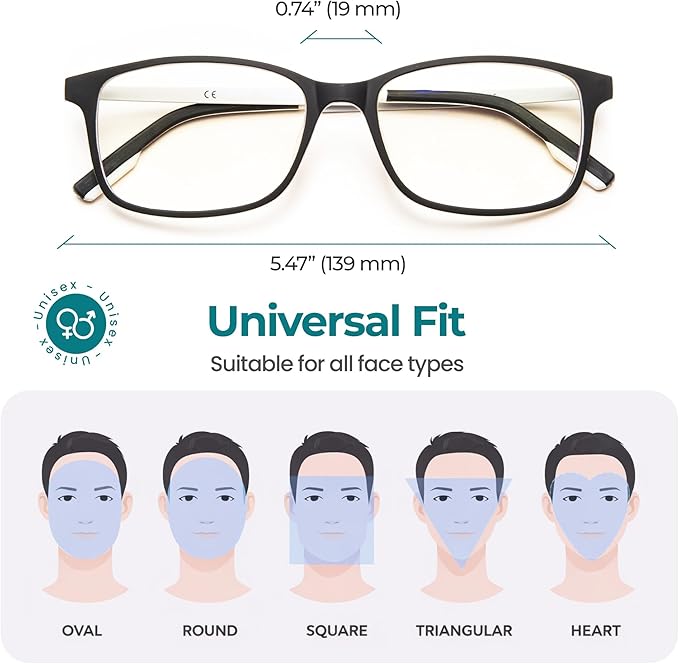 Prospek Blue Light Glasses Reading for Men and Women, For Computer Use, Blue Light Protection, Clear Lens 0 to +3.0 Diopters