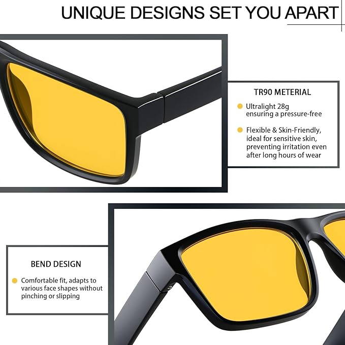 ANDWOOD Blue Light Blocking Glasses Men Women Computer TV Gaming AR Coatings Lens Improve Sleep Naturally Producing Melatonin