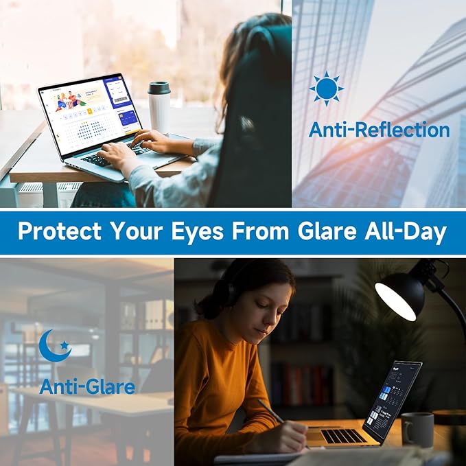 2 Pack 16 Inch 16:10 Anti Blue Light Laptop Screen Protector, Reduce Eye Strain Anti Glare Screen Protector for 16’’ with 1920x1200 Resolution Laptops, Not for 16.1''