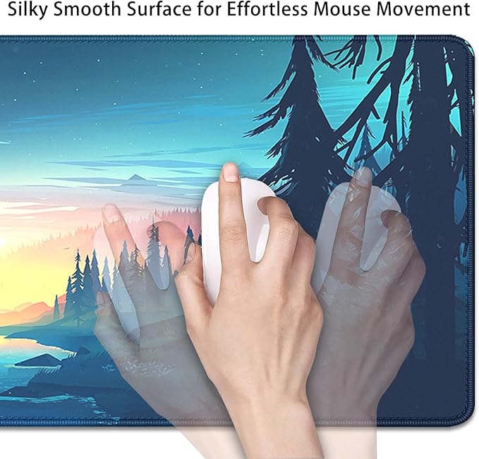 Sunset Wallpaper Desktop Mouse Pad Large,Mountain Desk Pad,Nature Desk Mat for Desktop,Keyboard and Mouse Mat,Gaming Mousepad for Office Home Work (27.5x11.8 in)
