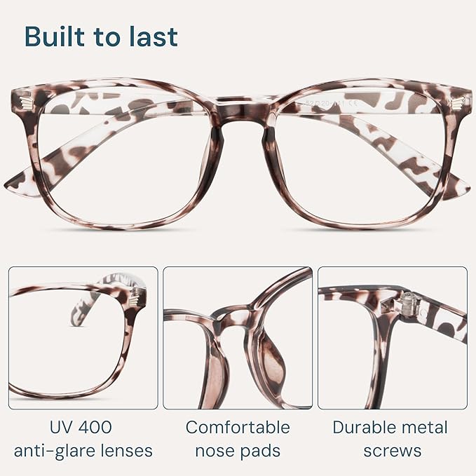 Gaoye Leopard Blue Light Glasses for Computer & Gaming - Anti UV Ray Lenses, Scratch-Resistant & Comfort Fit