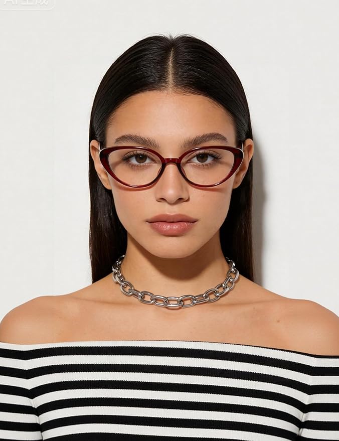 Ultralight Cat Eye Blue Light Glasses for Woman Anti Glare Reduce Eyestrain Gaming/Computer/Screen