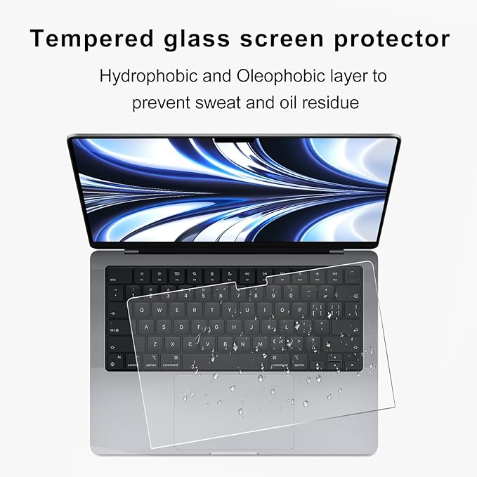 2Pack- 9H Hardness Tempered Glass 13" Screen Protector for 2026 MacBook Air 13.6 Inch (M5-M2 2026-2022), Bubble Free, Ultra Thin HD Transparency, Anti Scratch