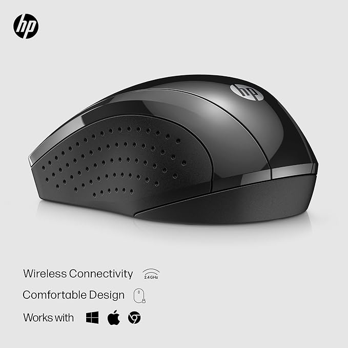 HP X3000 G2 Wireless Mouse - Ambidextrous 3-Button Control, & Scroll Wheel - Multi-Surface Technology, 1600 DPI Optical Sensor - Win, Chrome, Mac OS - Up to 15-Month Battery Life (?€?28Y30AA#ABA, Black)