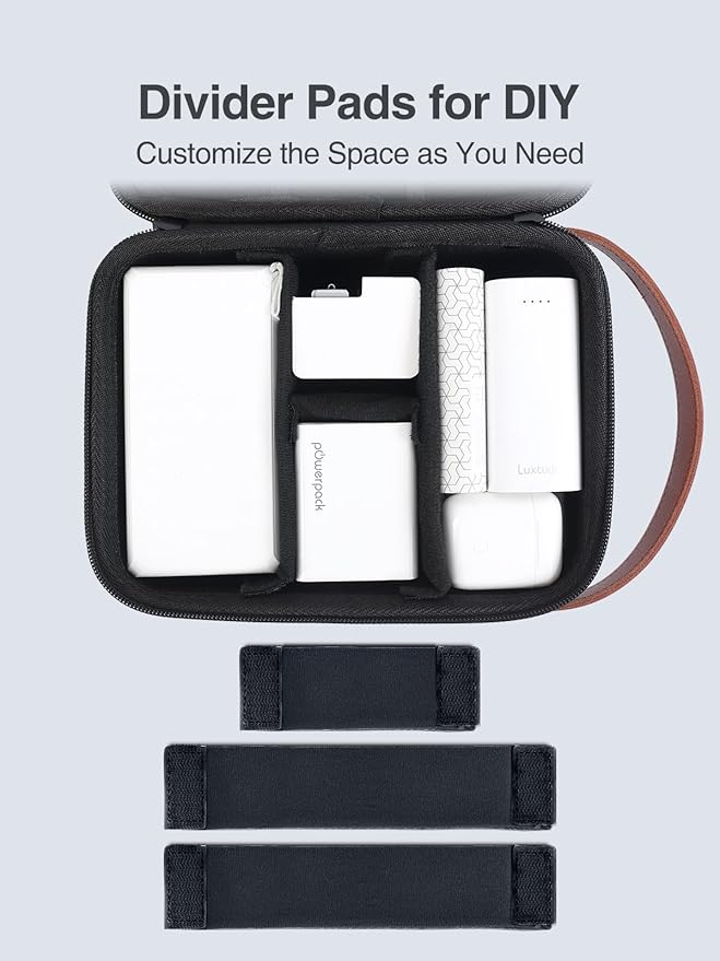 Luxtude Electronics Organizer Travel Case for Chargers and Cords, Hard Case for Electronics, Portable Tech Bag, Travel Essentials for Chargers/Mouse/USB Drives/SD Cards, Tech Gifts