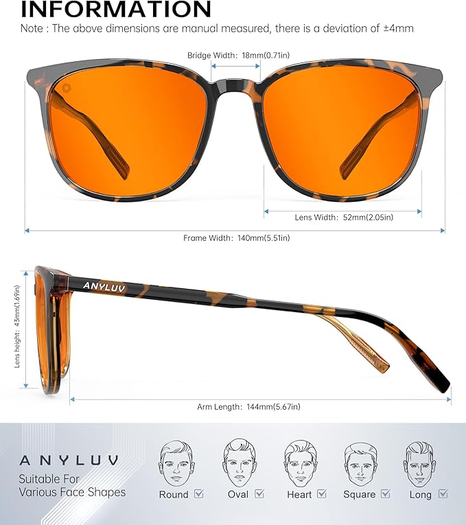 ANYLUV Blue Light Glasses for Woman Men, Womens Blue Light Blocking Glasses Computer Glasses Anti Eyestrain