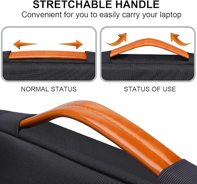 Lacdo 360° Protective Laptop Sleeve Case for MacBook Air/Pro, 13-13.3 inch Notebook, 14 inch MacBook Pro M5 Pro/Max A3426 A3427 (2026), M5/M4/M3/M2/M1 A3434 A3112 A3401 A3185 A2992 Computer Bag, Black