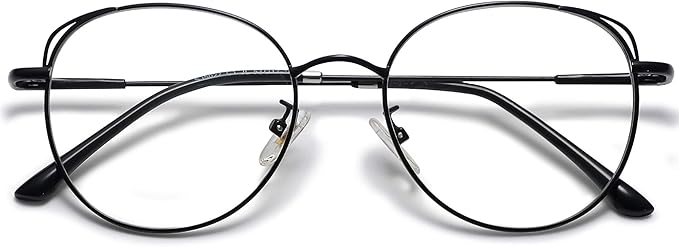 SOJOS Cat Eye Blue Light Blocking Glasses for Woman Hipster Metal Frame Womens Eyeglasses She Young SJ5027