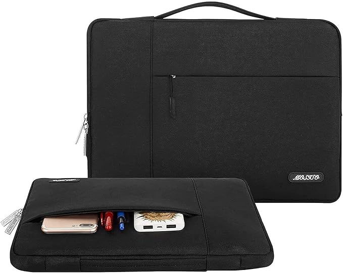 MOSISO Laptop Case 13.3 inch, 13-13.3 inch Laptop Sleeve with Handle Compatible with MacBook Air/Pro 13/Pro 14 M5 M4 M3 M2 M1,HP Dell ASUS Lenovo, Polyester Multifunctional Computer Bag, Black