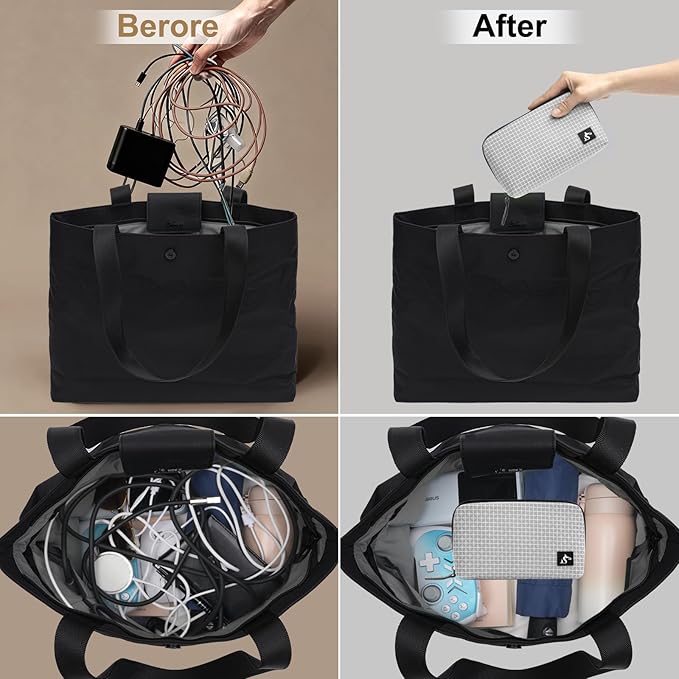 SIMTOP Cord Organizer Travel Small Tech Bag Pouch Case for Cords, Charger, Hard Drive, Power Bank ?€? Water-Resistant Electronics Organizer, Small Portable Gadget Case for Travel