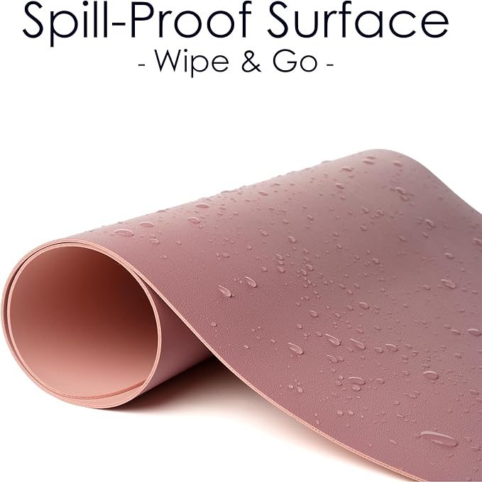 WAYBER Leather Desk Pad Protector, Waterproof Mouse Pad, PU Desk Mat, Office Desk Cover, Desk Writing Mat for Office/Home/Work/Cubicle (Purple/Pink) 23.6x13.7in