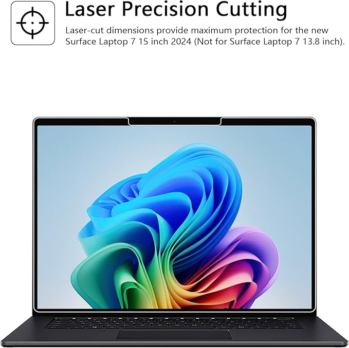 Megoo ArmorShield Glass Screen Protector for Surface Laptop 7 15 Inch (2024 AIPC), Anti-Scratch, HD Clear Glass, Surface Pen Compatible, 2 Pack