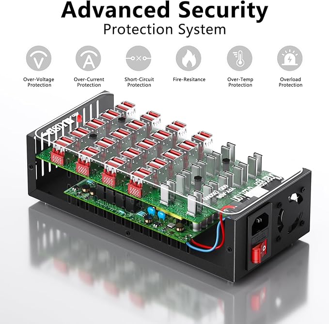 Multiple USB Charger Station, 300W 60Ports USB C Charger Block, USB Charger hub for Multiple Devices, USB C Multi Charge Compatible with iPhone 17 16 15 14 13, iPad, Samsung Galaxy S23 S24, Pixel
