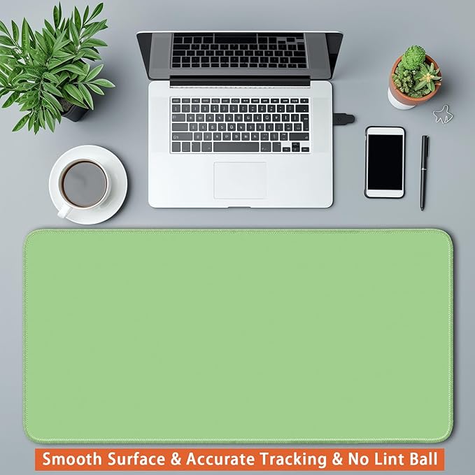 Large Mouse Pad, Non-Slip Desk Blotter, Office Desk Mat, Desk Pad Protector, Laptop Desk Pad, Desk Writing Pad for Office and Home, Mint Green, 24x12 inch