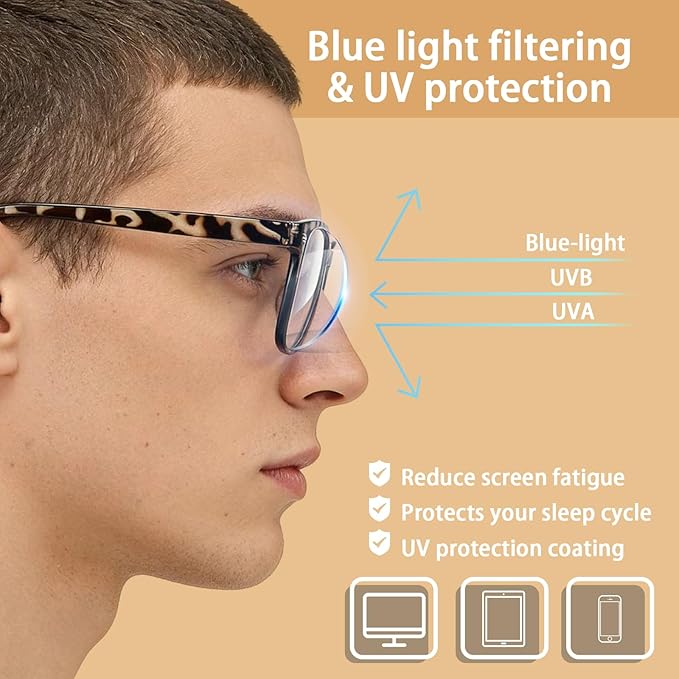BIRDDIE Blue Light Blocking Glasses for Women & Men, UV400 Anti-Glare Computer Glasses for Gaming,Reading & Eye Strain Relief