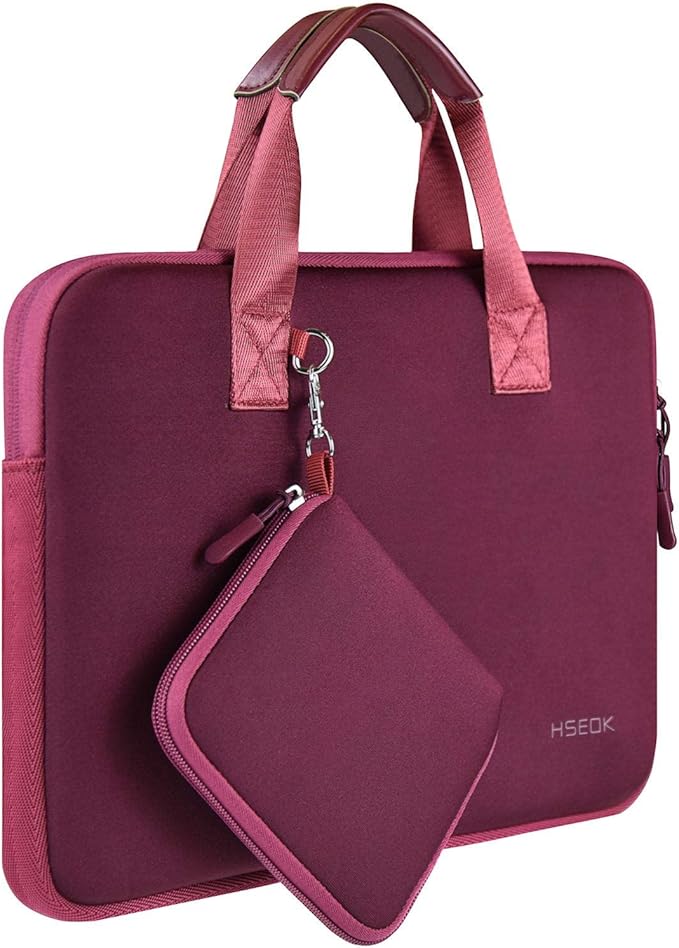 Hseok Laptop Sleeve 13.3-14 inch Case with Small Pouch, Neoprene Computer Bag Compatible with MacBook Neo/Pro 14 M5/M4/M3/M2/M1, Mac Air/Pro 13.3, XPS 14 and Most 13-14 inch Notebooks,R02D01
